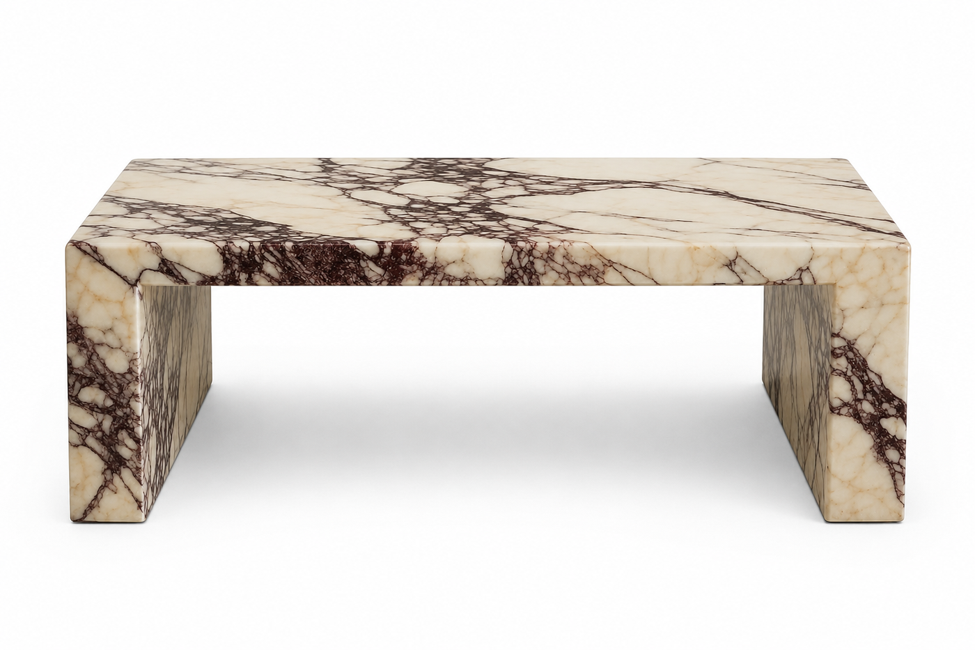 Calacatta Viola Marble Coffee Table | 41" Luxury Rectangular Natural Stone Center Table