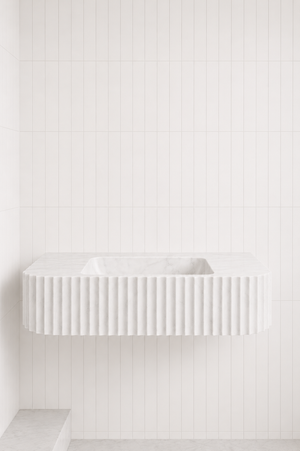 Floating Carrara Marble Sink | Custom Wall Mounted Wash Basin