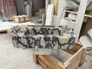Custom Calacatta Viola Marble Sink Vanity with Brass Legs