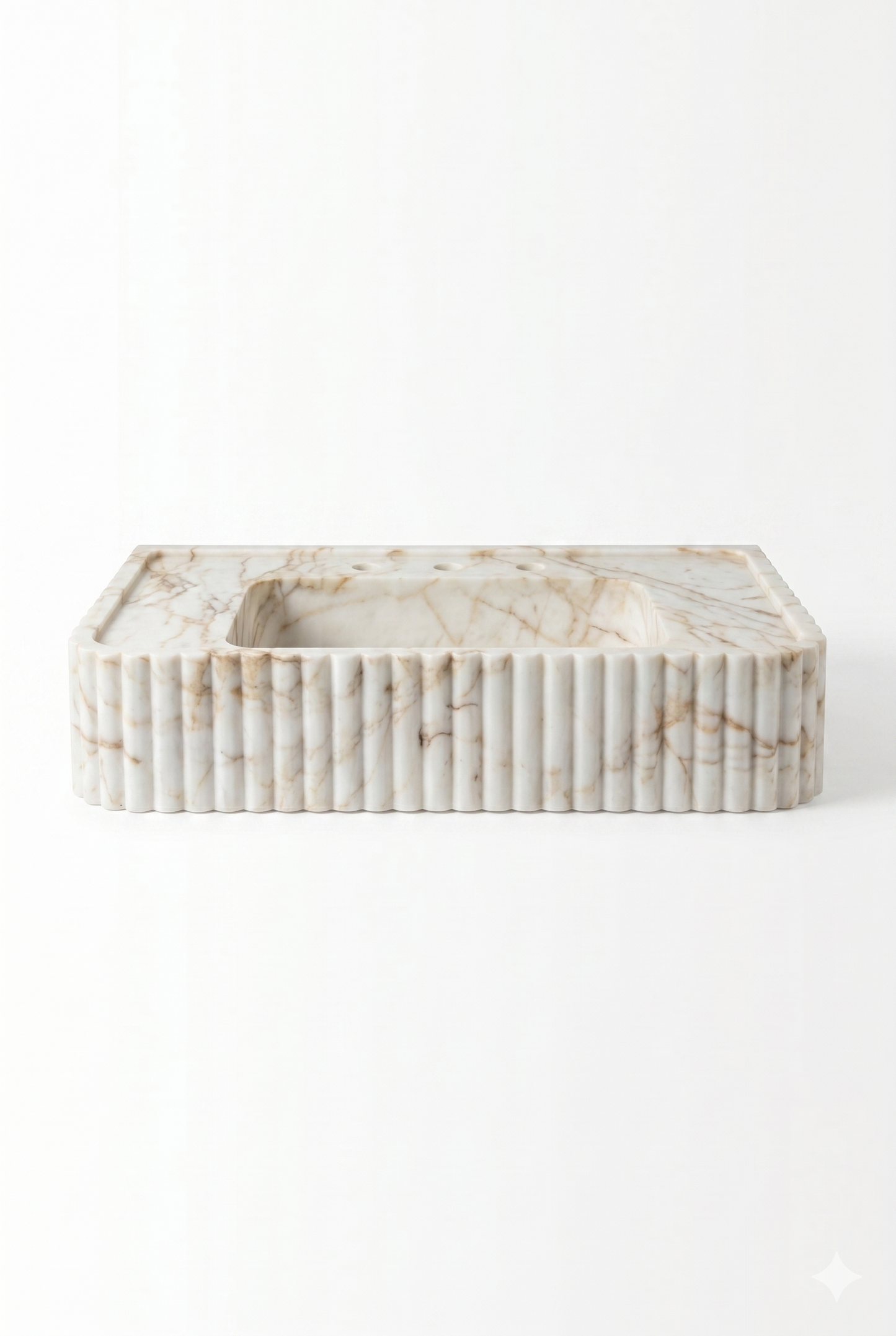 Floating Calacatta Gold Marble Sink | Custom Wall Mounted Vanity