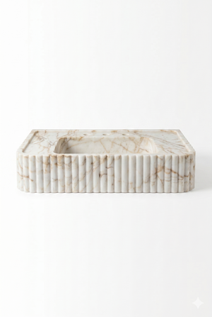 Floating Calacatta Gold Marble Sink | Custom Wall Mounted Vanity