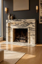 Custom Calacatta Viola Marble Fireplace Mantel | Handmade Luxury Surround