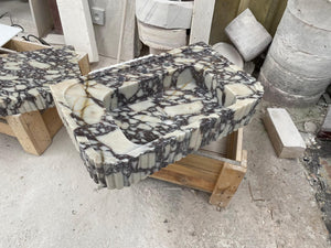 Custom Calacatta Viola Marble Sink Vanity with Brass Legs